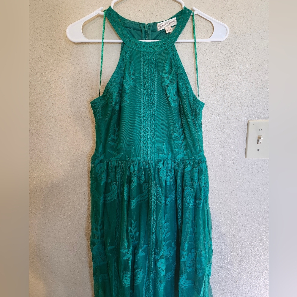 Emerald City Elegant Green Halter Maxi Dress Prom Special Occasion Dress Up - Picture 2 of 4